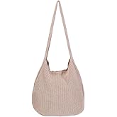 FREEBLOSS Crochet Beach Bags for Women Grey Boho Knitted Tote Bag Soft Woven Purses Shoulder Bag for Summer Vacation Women Knit Beach Bag