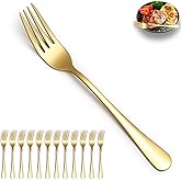 ReaNea Gold Dinner Forks 12 Pieces, Stainless Steel Titanium Gold Plating Table Forks for Home, Restaurant, Wedding, Parties,