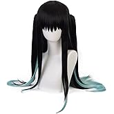 maysuwell Cosplay Wig Black Blue Gradient long Unisex Anime wig Halloween,Christmas,Daily Fashion,Anime and Gaming Expo,Fancy ball