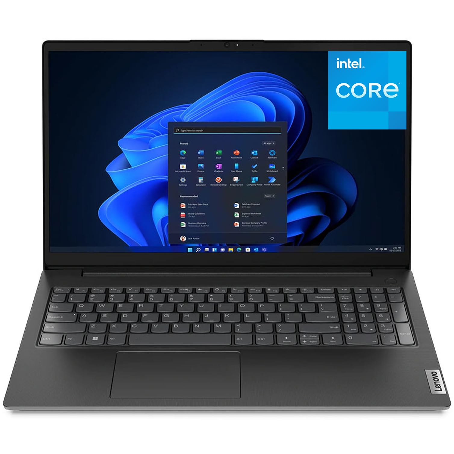 Lenovo 15.6" FHD Laptop Computer for Home Study Business, Intel Dual-Core Processor, 8GB DDR4 RAM, 256GB PCIe SSD, WiFi 6, Bluetooth 5.2, Type-C, HDMI, Numeric Keypad Image