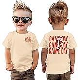 MODNTOGA Toddler Girl Boy Game Day T-Shirt Football Sunday Crewneck Shirt Short Sleeve Football Lighting Graphic Tee Tops