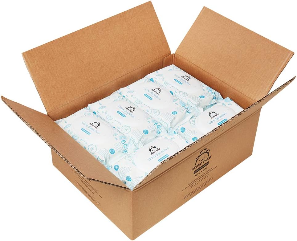 by Amazon Ultra Sensitive Baby Wipes, 99% Water, 1080 Wipes, Unscented, 18 Pack of 60, 60 count (Pack of 18) - Image 5