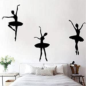 Etiqueta de la pared bailarina bailarines de ballet niñas silueta