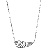 Boma Jewelry Sterling Silver Matte Wing Necklace, 16 inches