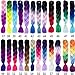 Forevery Braiding Hair 24 Inch Jumbo Braids Color Braiding Hair 5 Packs Black Braiding Hair Kanekalon Jumbo Braiding Kenakalon Hair Braid Hair (5pcs,Black Color 1B#)