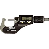 Fowler Full Warranty Xtra-Value II Electronic Micrometer with Grey Enamel Finish, 54-870-001-0, 0-1"/0-25mm Measuring Range, 0.00005"/0.001mm Resolution, 0.00016"/0.004mm Accuracy, RS-232 Output