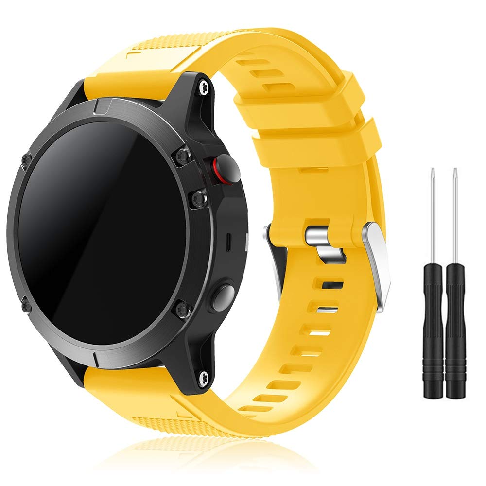 TOPsic Fenix 5/Fenix 5 Plus Strap, 22 mm Silicone Replacement Watch Band for Fenix 5/5 Plus/Fenix 6/6 Pro/Fenix 7/Fenix 7 Solar/Approach S60/Quatix 5/Forerunner 935/945/Instinct — image 1
