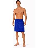 Turkish Cotton Terry Velour Adjustable Body Wrap Towel for Men (Royal Blue, One Size)