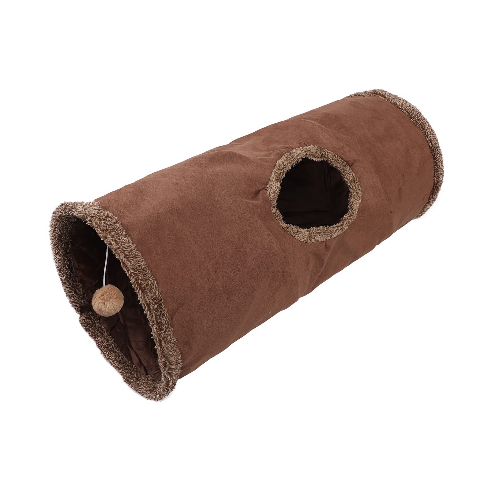 Cat Tunnel Toy 12 Inch Diameter Foldable Large Tube Suede Cat Play Tunnel with Peek Hole for Kitten Puppy Dog Rabbit Small Pet Entertainment Supplies