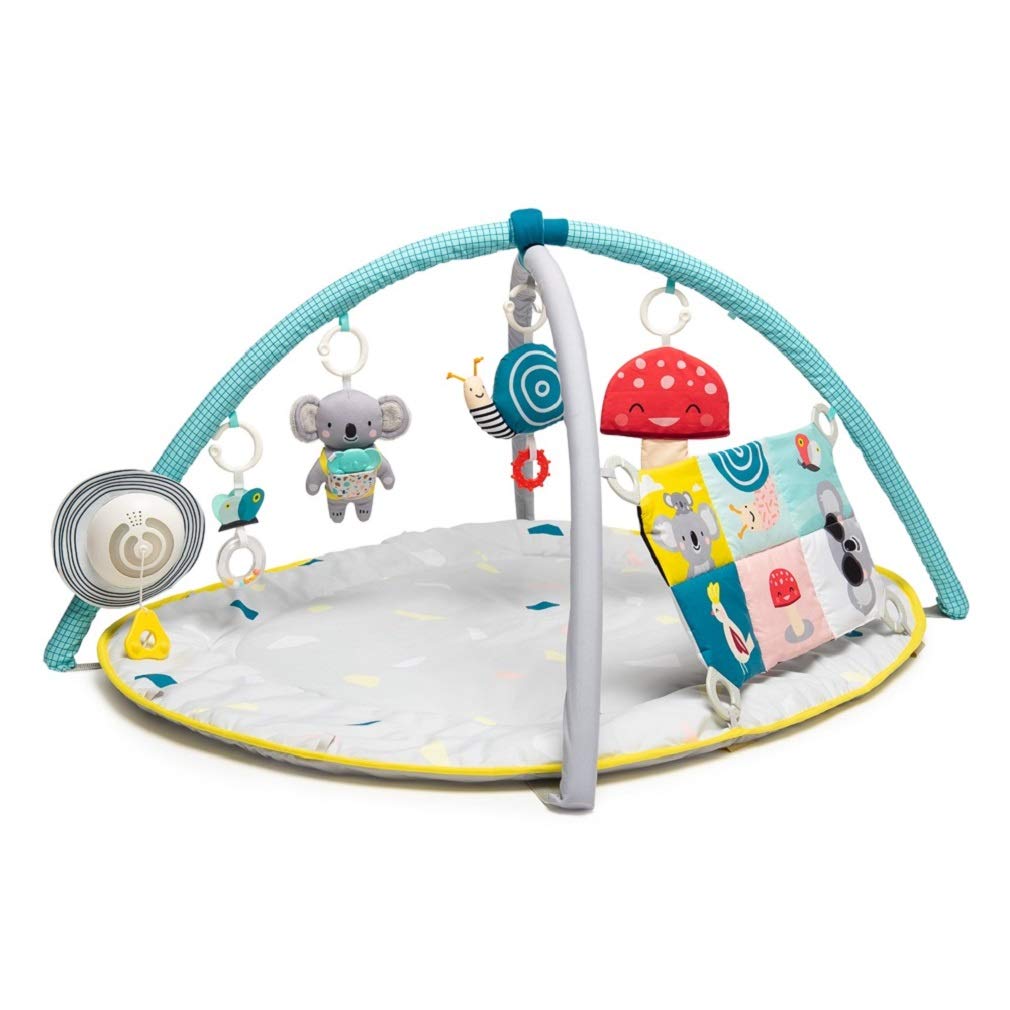 Taf Toys 4 in 1 Music and Light All Around Me Baby Activity Gym. Detachable Thickly Padded Soft Play Mat with 4 Removable Sensory Toys & Double sided Sensi-centre. Suitable for Boys & Girls from Birth