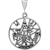 Silvershake Tetragrammaton Pentagram 925 Sterling Silver Filigree Pendant