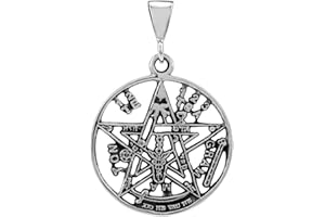 Silvershake Tetragrammaton Pentagram 925 Sterling Silver Filigree Pendant