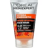 L&rsquo;Or&eacute;al Paris Men Expert Wake-up Effect Face Wash 100ml, Hydra Energetic Face Wash With Vitamin C*, for Dull and Tired-Looking Skin, Cleanses Pores and Energises Skin