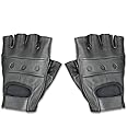 Raider BCS-500-XL Leather Fingerless Men's Motorcycle Premium Driving Gloves (Black, X-Large)