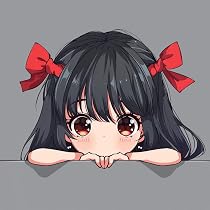 Amazon.com - Peeking Anime Girl with Red Ties Car Decal, Kawaii ...