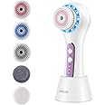 UMICKOO Face Scrubber Exfoliator,Facial Cleansing Brush Rechargeable IPX7 Waterproof with 5 Brush Heads,Electric Face Spin Brush for Exfoliating, Massaging and Deep Cleansing