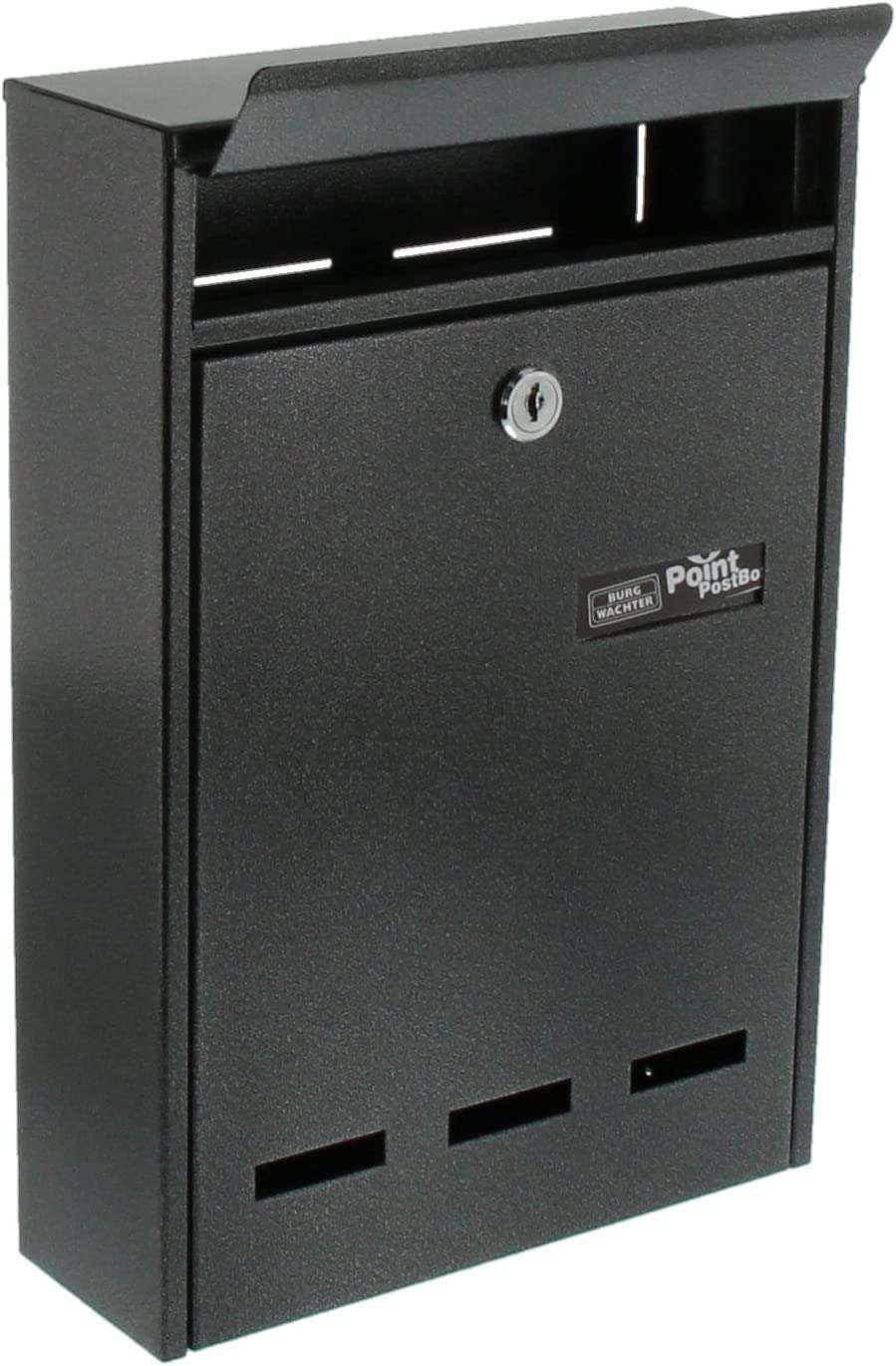 BURG-WÄCHTER, Group Mailbox, Slot Size A5, Galvanised Steel, Pocket 5871 E, Aged Steel, Grey