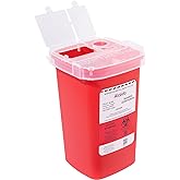 Alcedo Sharps Container for Home Use 1 Quart (1-Pack) | Biohazard Needle and Syringe Disposal | Small Portable Container for 