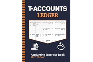 T-Accounts Ledger: Accounting Exercise Book for Students | 100 Pages | Practice Journal for T Chart Entries | DT/CT Columns | Grid Notebook with Margins | Paperback