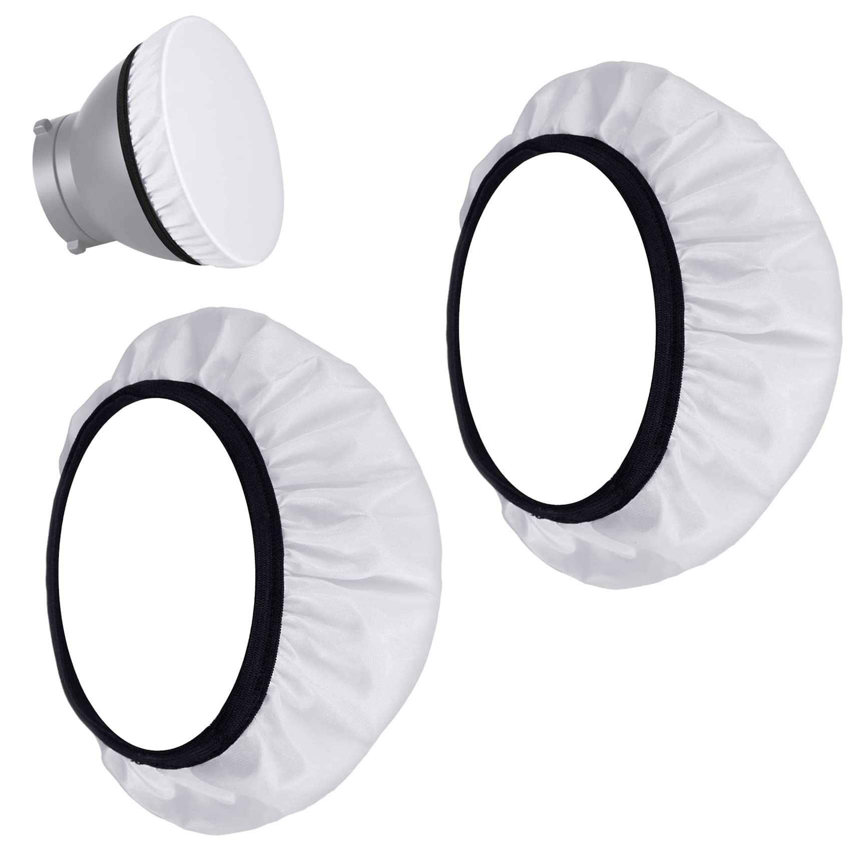 Selens 2-Pack Soft White Light Diffuser Sock 18CM to 28CM for Studio Strobe Reflector Photography, Sparkler, Portrait, Product and Video Shooting Lighting