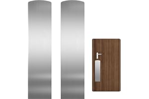 Sanbege 2 Pcs Door Scratch Protection Plate 4" x 16", Stainless Steel Push Plate, Self Adhesive Kickplate for Interior, Exter