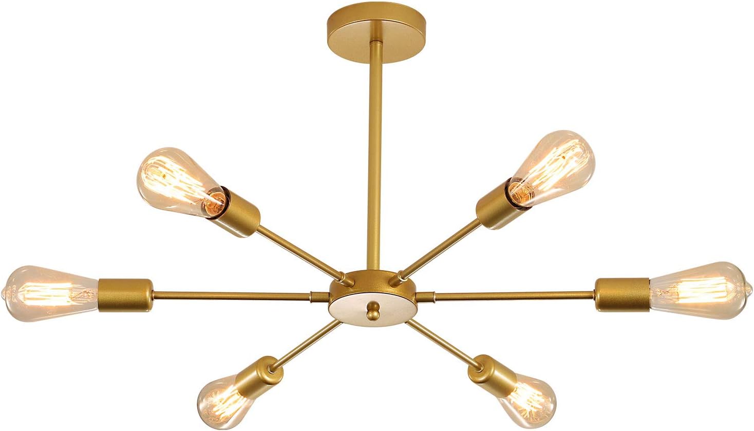 FAISHILAN Nordic Ceiling Light 6Light Gold Ceiling Light Fixture for