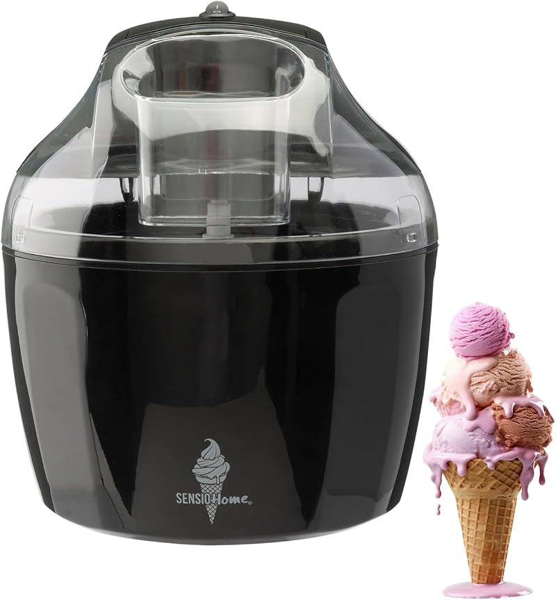 Sensio Home Ice Cream Maker Black – Gelato Sorbet Frozen Yogurt in 20 Minutes