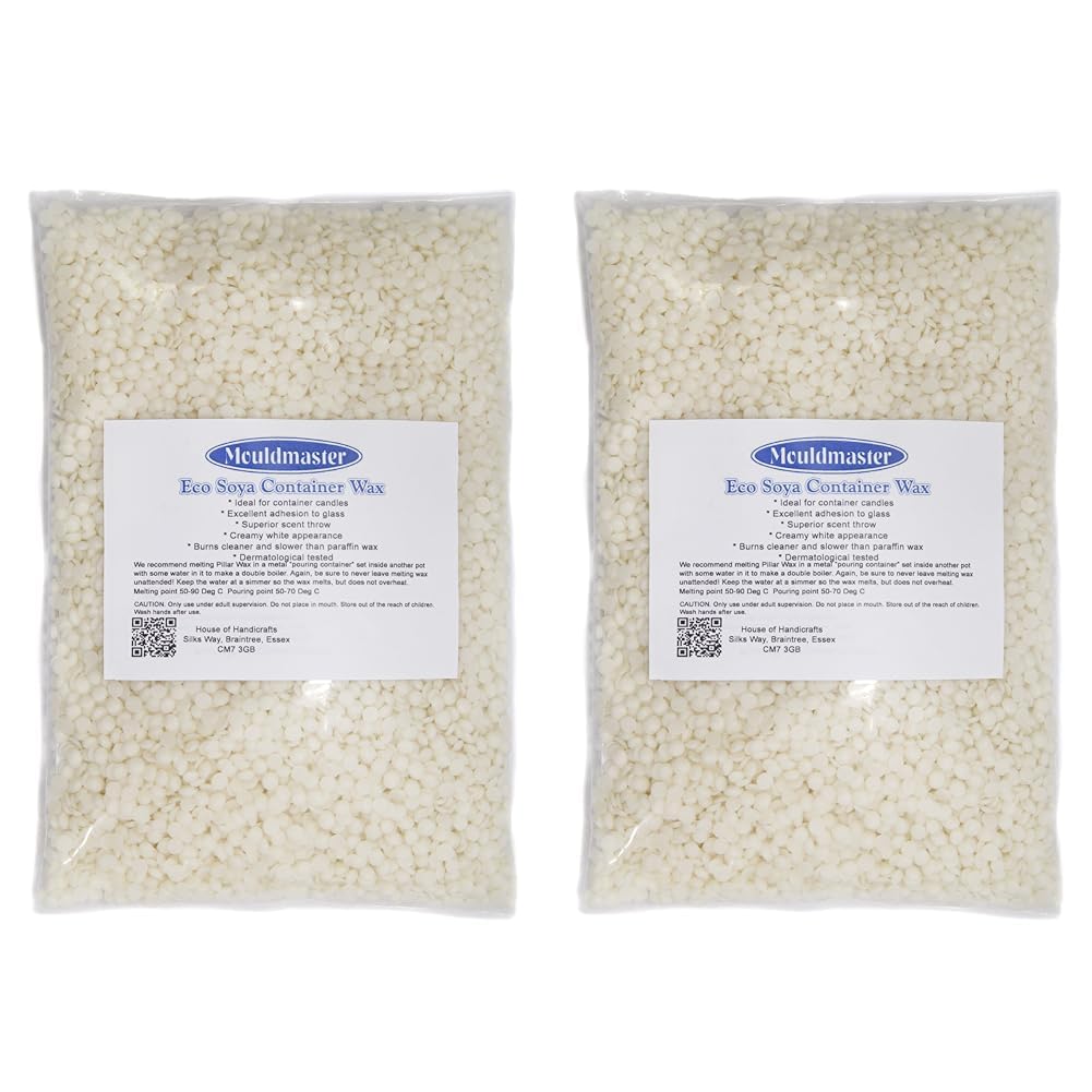 Mouldmaster Soy Container Candle Wax pellets 250g, SOYA, Cream/Off White, 20 x 10 x 1 cm (Pack of 2)