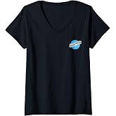Womens Blue Moon Round Logo V-Neck T-Shirt