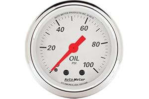 Auto Meter 1321 Arctic White Mechanical Oil Pressure Gauge