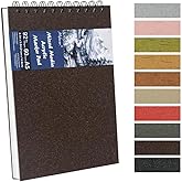 8.3x5.8 Sketch Book, Top Spiral Bound Sketch Pad, 60sheets 92lb/150gsm Bright White Paper, Acid-Free Mixed Media Paper for Painting, Dawing & Art Supplies. B-DarkCoffee