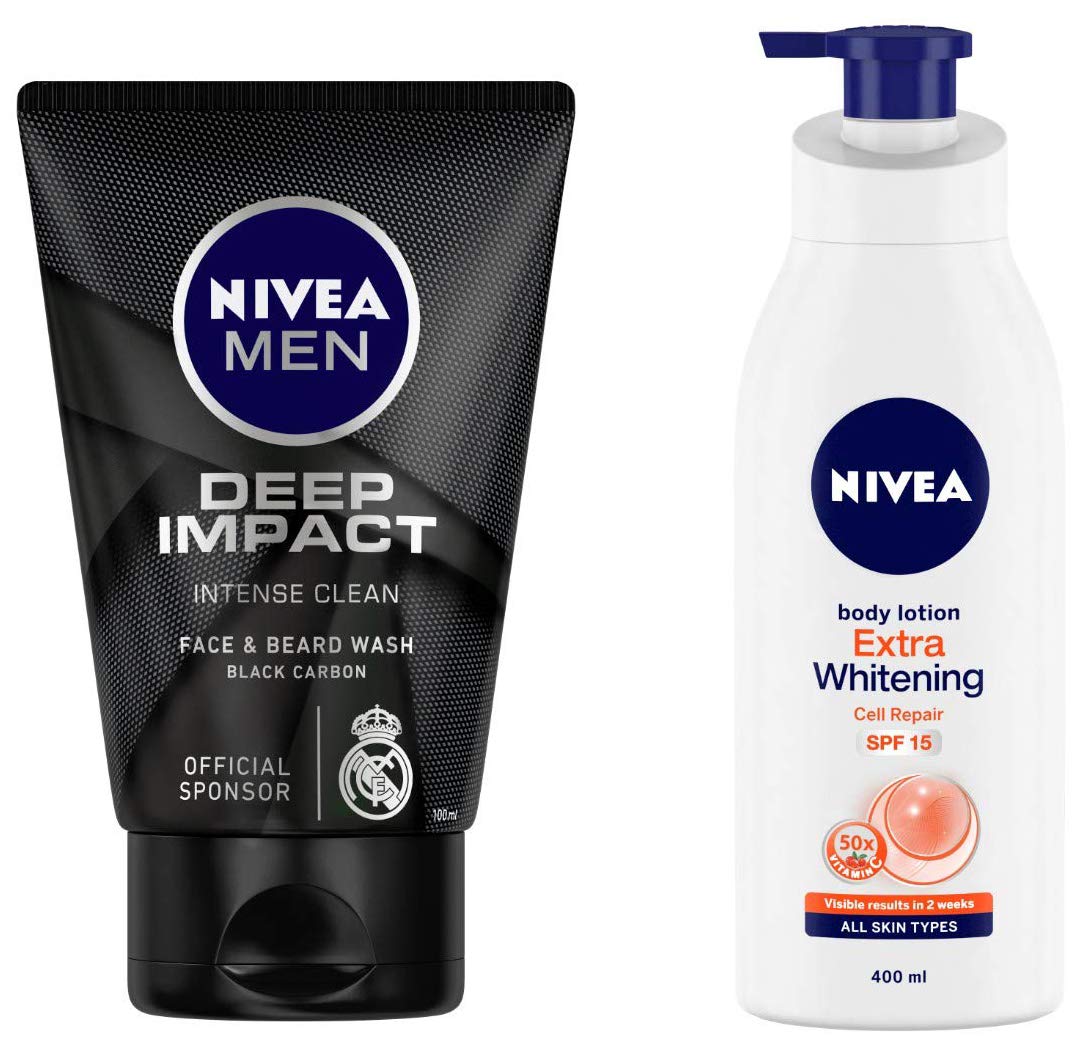 nivea body lotion on face