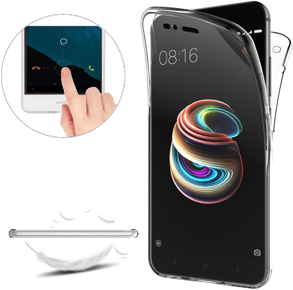 ZHXMALL Huawei P Smart Full Protection Case,Slim 360 degree Protective Shockproof Front & Back Full Body TPU Silicone Gel Anti-Scratch Full Edge Cover for Huawei P Smart - Transparent