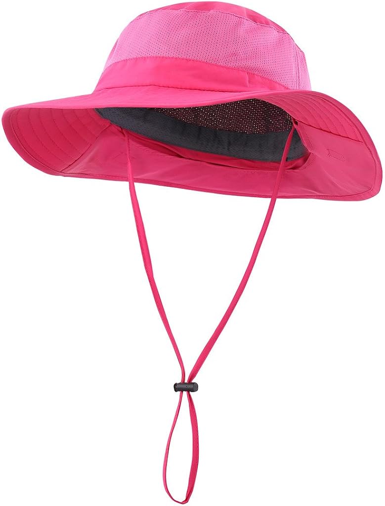 Home Prefer Outdoor UPF50+ Mesh Sun Hat Wide Brim Fishing Hat with Neck Flap (Dark Gray): Clothing