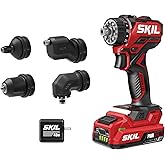 SKIL Brushless 20V Compact Multi-Head Drill Driver Kit Including 2.0 Ah USB-C Battery & PD Charger-QD6293B-10