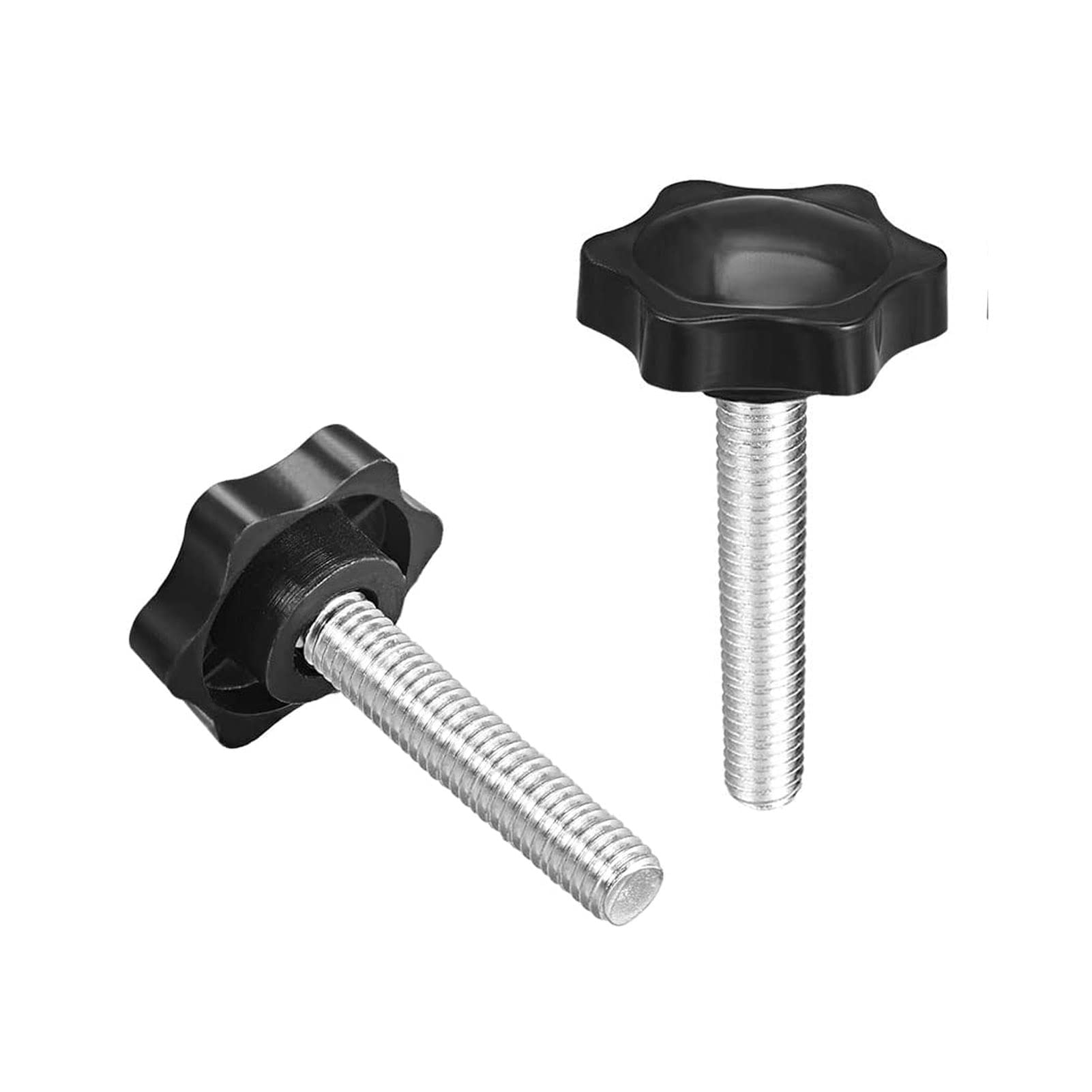 TA-VIGOR 2Pcs M8 x 40mm Plum Hex Shaped Clamping Screw Knob, 38mm Dia Plastic Head Clamping Knob Handle Male Thread Thumb Screw