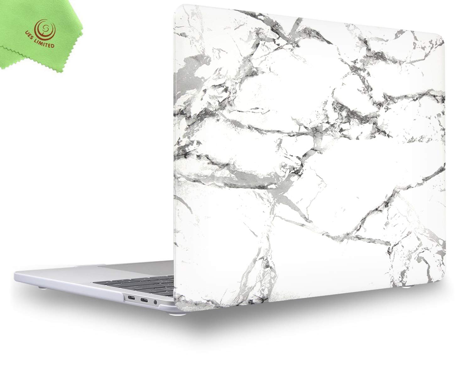 UESWILL MacBook Pro 13 inch Case 2024 2023 2022-2016 Release A2338 M1 M2 A2289 A2251 A2159 A1989 A1706 A1708, with USB-C Touch Bar, Pattern Hard Shell Case Cover, White/Grey