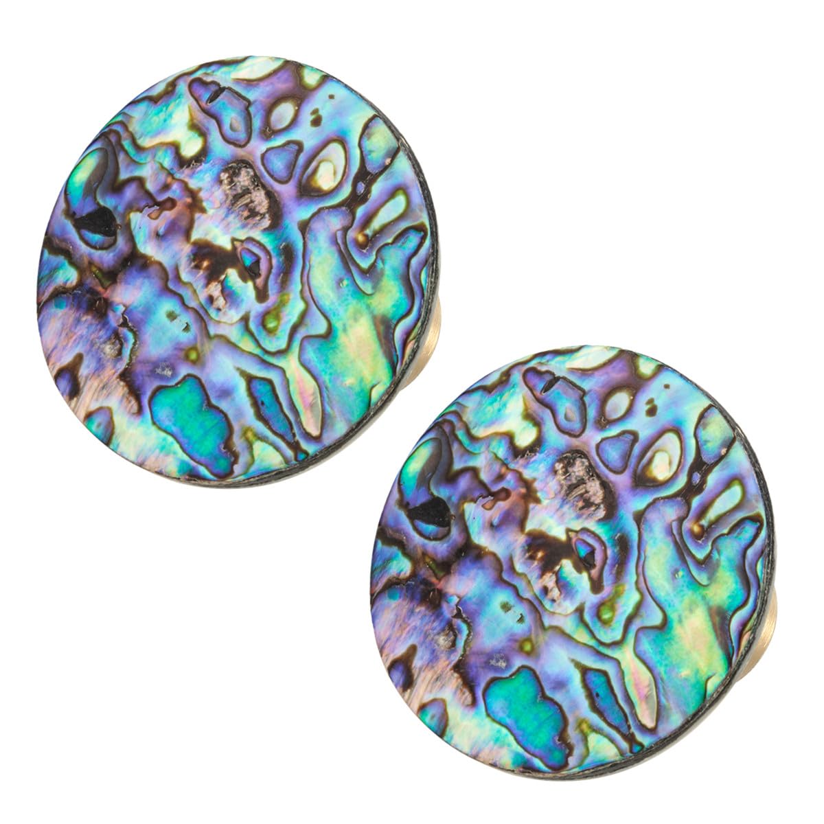 mookaitedecor Abalone Shell Crystal Stone Drawer Knobs with Screws Set of 2, Round Shaped Stone Pulls Handle for Dresser Cabinet Cupboard Furniture Rainbow Colourful Knobs Decorative Home Decor