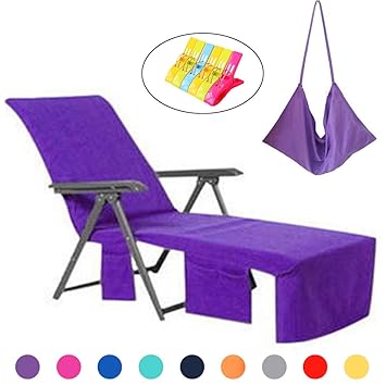 Vocool Lounge Chair Beach Towel Cover Microfiber Pool Lounge Chair Cover With Pockets Holidays Red