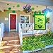 KUUQA Happy St. Patrick's Day Garden Flag Decorative Clovers Irish Green Shamrocks 12 x 18 Inches for Garden and Home Decorations