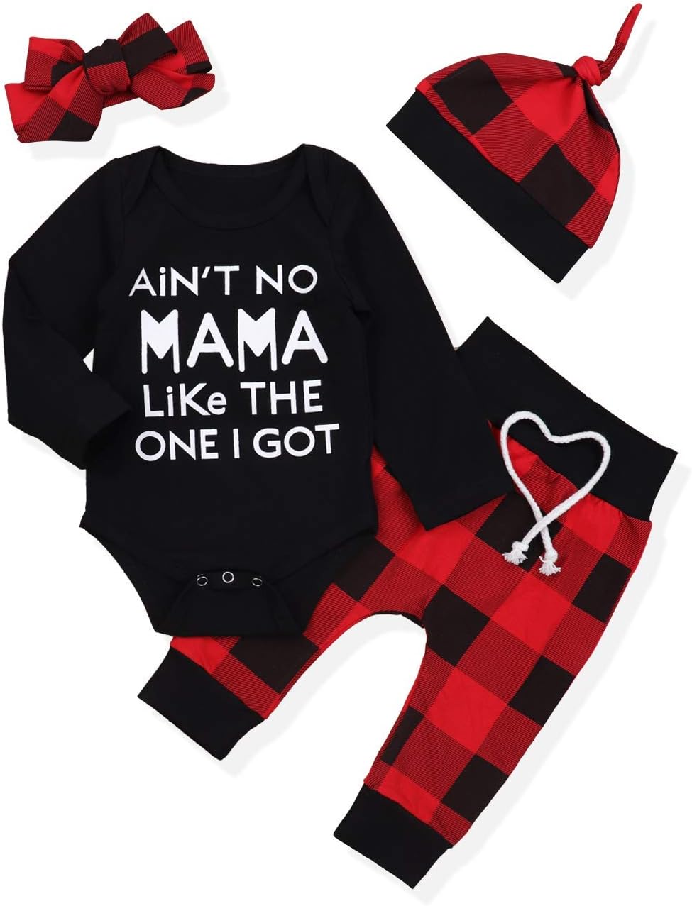 Newborn Infant Baby Boy Clothes Puffalo Romper,Deer Plaid Pant Little Man Hat 3Pcs Outfits Set
