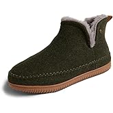 Dearfoams Men's Memory Foam Indoor House Slippers Brixen Ankle Boot House Shoes - Gifts for Men