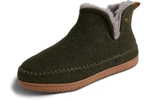 Dearfoams Men's Memory Foam Indoor House Slippers Brixen Ankle Boot House Shoes - Gifts for Men