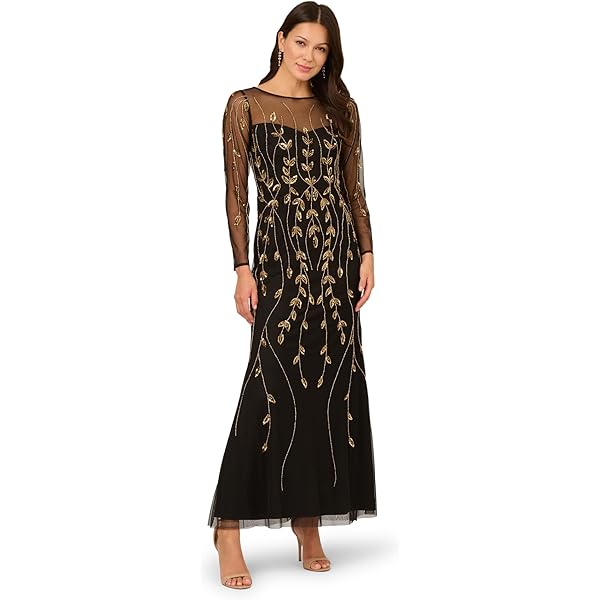 adrianna papell green and gold dress Adrianna Papell Foil Asymmetric Gown Women's Dress Sage/Gold : 14 main image 0