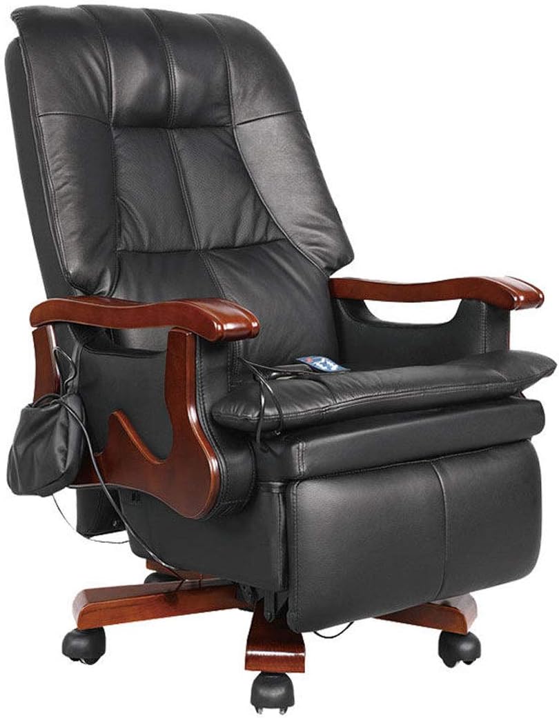 YUYAXAF Stable Padded Office Chair, Height Adjustable PU Leather Manager Office Chair Gaming Chair pc Chair Swivel Computer Desk Chair,Home Office Furniture Comfortable, Black