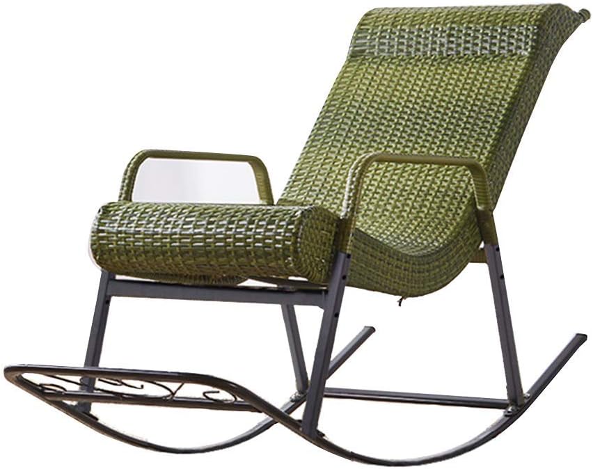 XYQB Sillón Plegable, Mecedora, Silla De Mimbre, Sillón, Respaldo Curvo