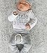 Baby Boys Little Brother Bodysuit and Pants Leggings with Hat 3pcs Newborn Outfits Set Clothes (0-3M, White)