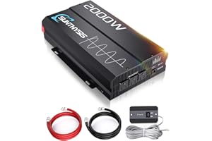 Sunthysis 2000 Watt Pure Sine Wave Power Inverter 12V DC to 120V AC, Off-Grid Solar Starlinks System Converter for Home, RV, Power Inverter 12V to 110V with QC3.0 USB, 3 AC Outlets, Remote Controller