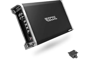 Recoil RED1200-1 2500 Watts Class-D Strappable Car Audio Mono-Block Subwoofer Amplifier, 1 Ohm Stable, Remote Bass Knob Inclu