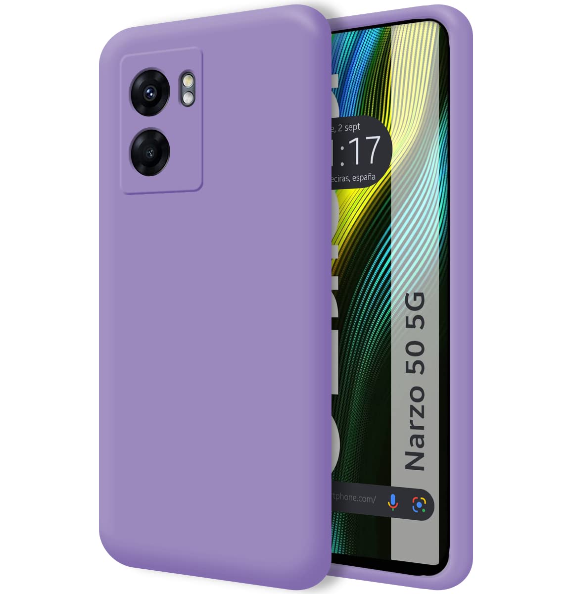Tumundosmartphone Ultra Soft Liquid Silicone Case for Realme Narzo 50 5G Purple
